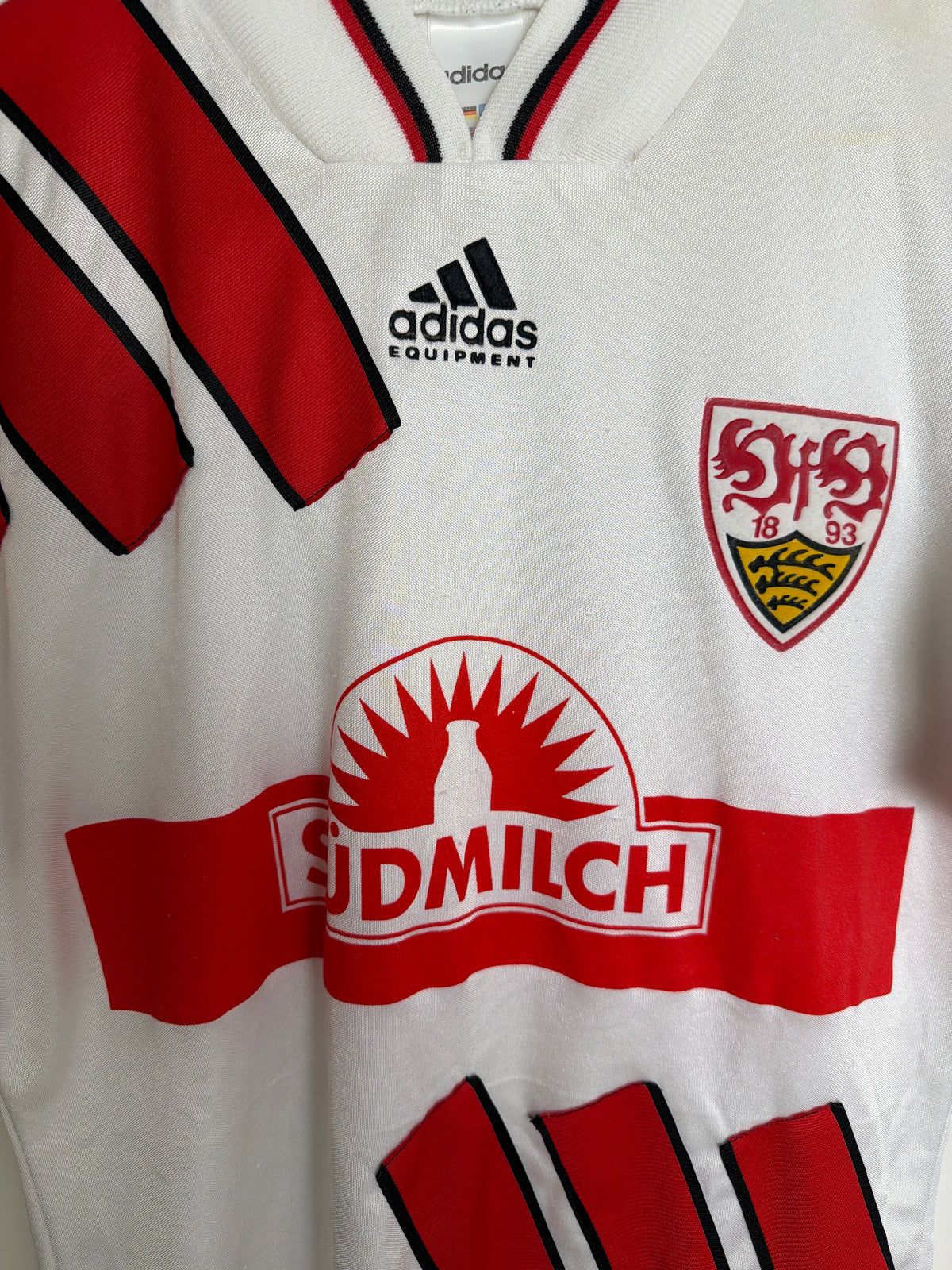 VfB Stuttgart 1993-95, Heimtrikot, #11 Bobic unterschrieben, S
