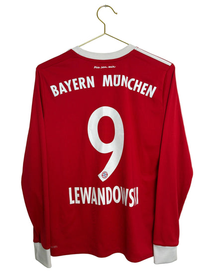 FC Bayern München 2017/18, Heimtrikot langarm, #9 Lewandowski, L (Kinder)