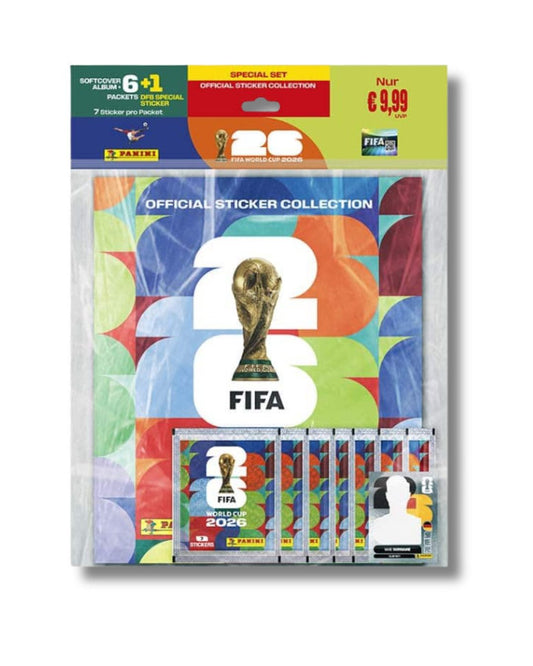Panini WM 26 Sticker Sammel-Album Starter Set XL Softcover+6 Packs