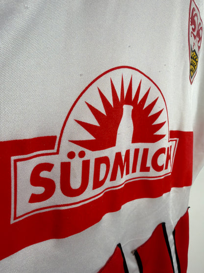VfB Stuttgart 1993-95, Heimtrikot, #11 Bobic unterschrieben, S