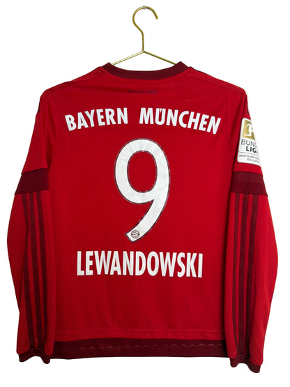 FC Bayern München 2015/16, Heimtrikot langarm, #9 Lewandowski, L (Kinder)
