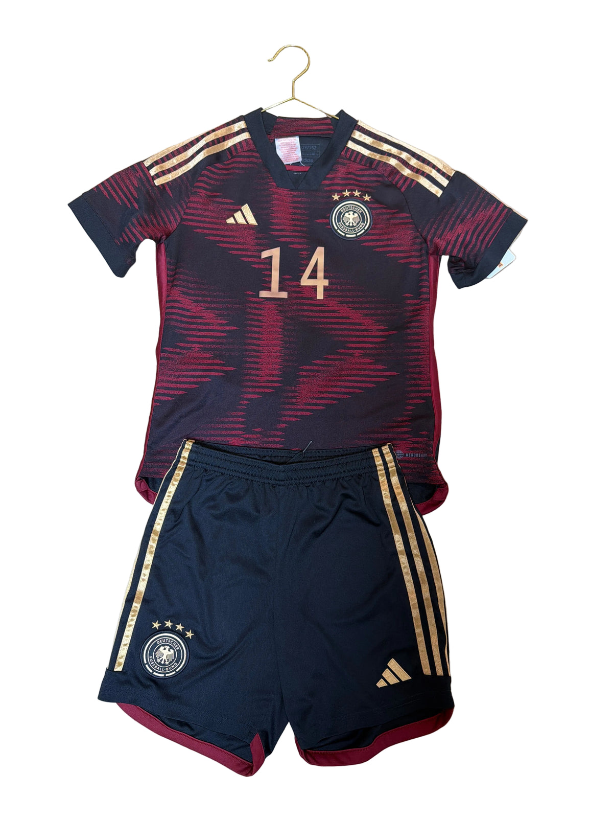 DFB Deutschland 2022, Auswärtstrikot + Hose, #14 Musiala, M (Kinder)