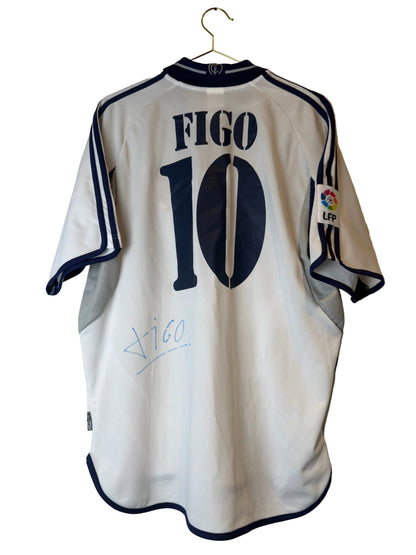 Real Madrid 2000/01, Heimtrikot, #10 Figo unterschrieben, L