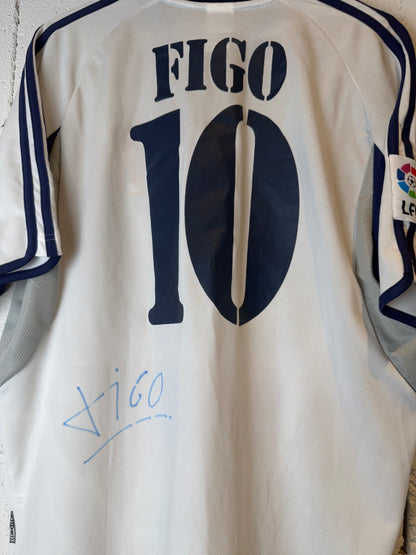 Real Madrid 2000/01, Heimtrikot, #10 Figo unterschrieben, L