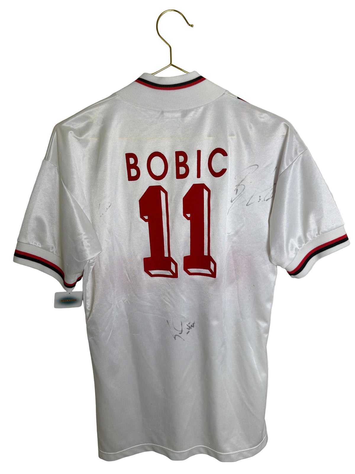 VfB Stuttgart 1993-95, Heimtrikot, #11 Bobic unterschrieben, S